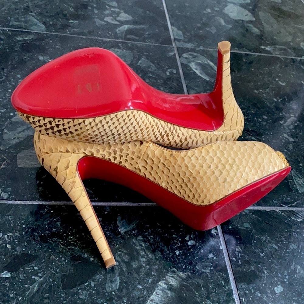 Authentic Nwot Christian Louboutin Python Heel - image 4